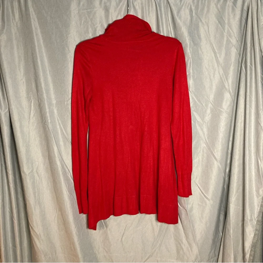 Apt. 9 brand Red Turtleneck Sweater, Ribbed Texture, Size Small - Picture 2 of 6